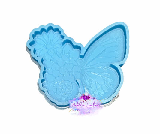 Butterfly W/ Flowers Freshie Silicone Mold