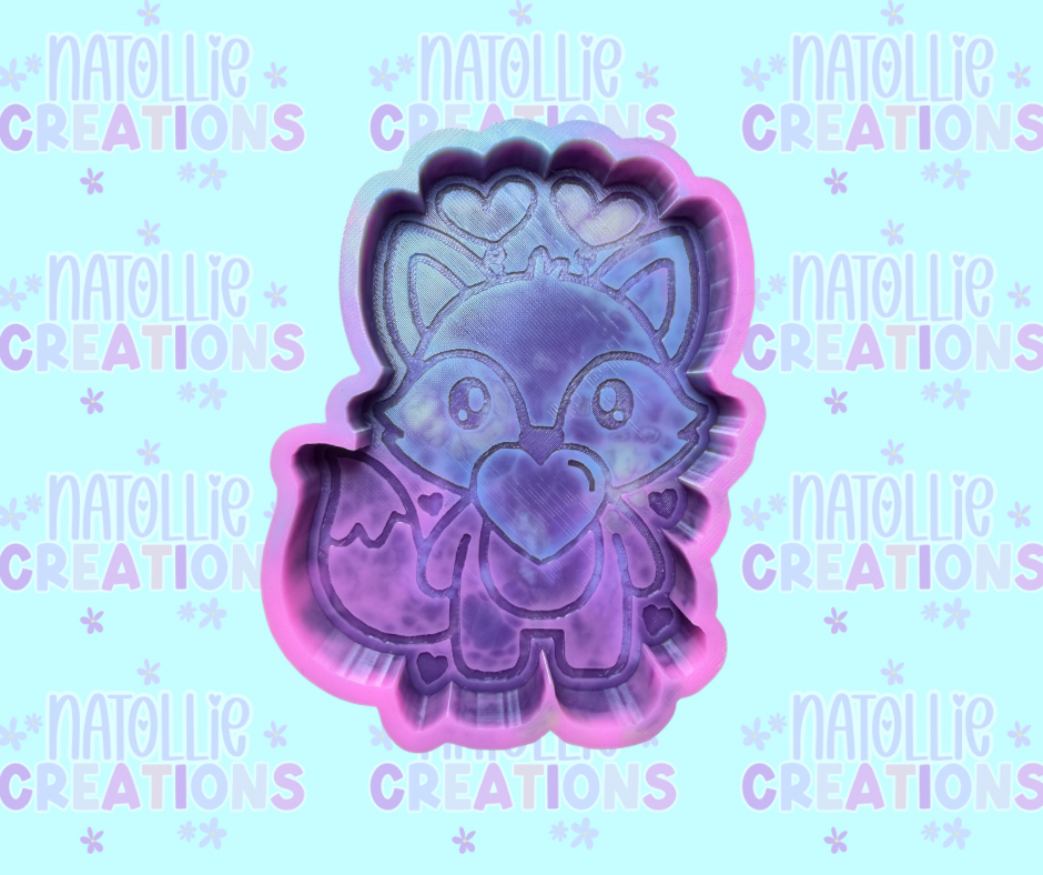 Heart Bubble Fox Freshie Silicone Mold