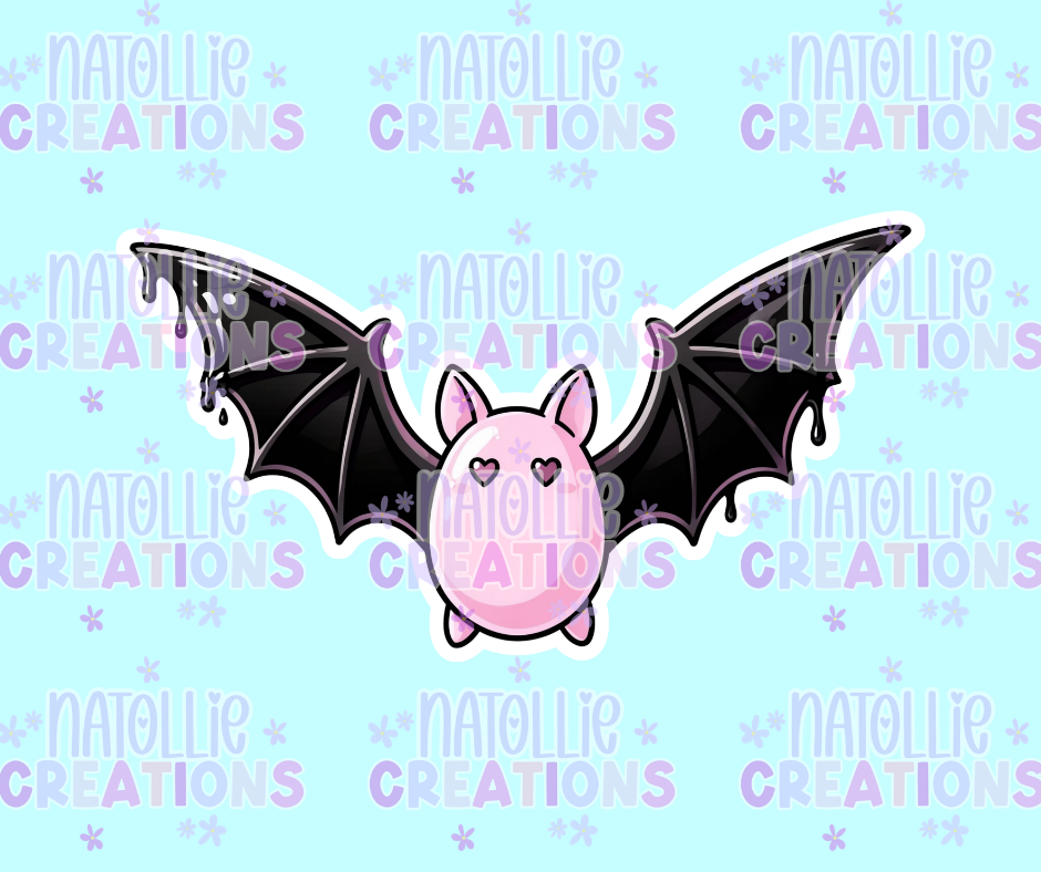 Cute Drip Bat Die Cut Sticker