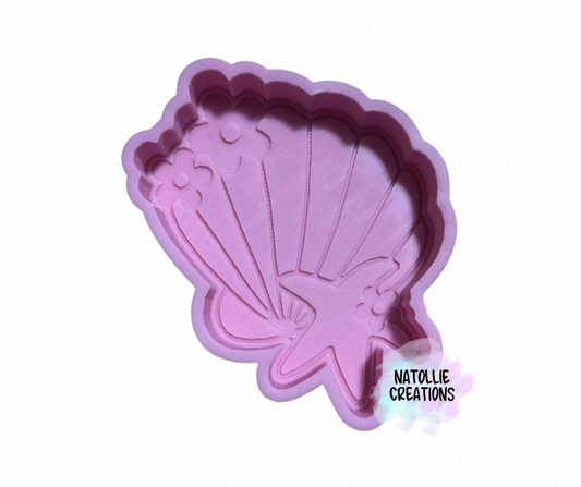 Seashell W/ Starfish & Flowers Freshie Silicone Mold