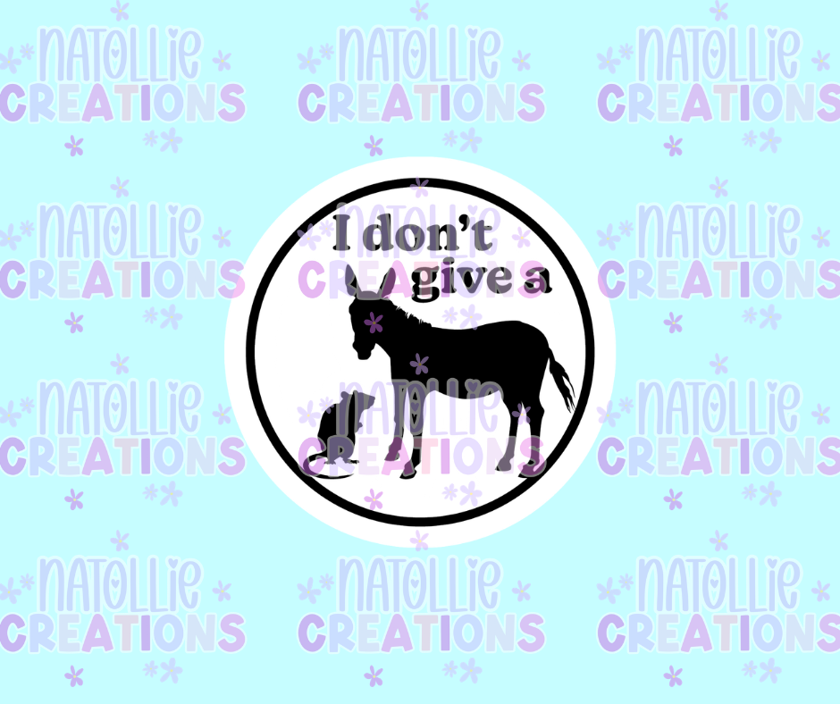 I Don't Give A Rats Ass Die Cut Sticker