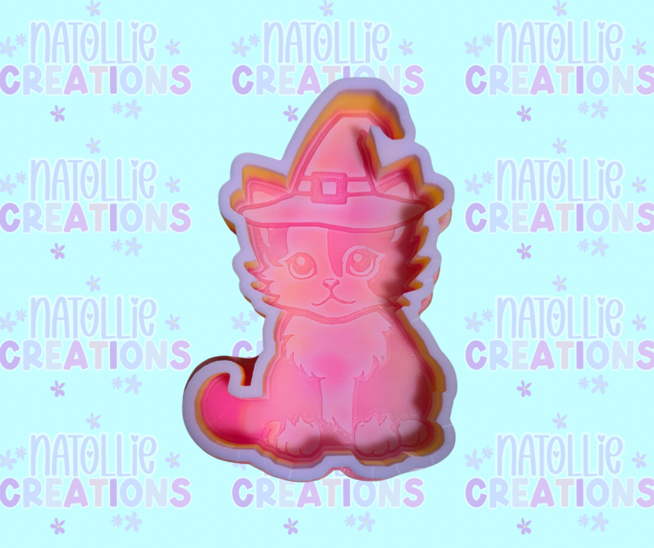 Cat W/ Witch Hat Freshie Silicone Mold