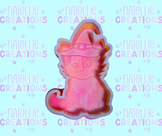 Cat W/ Witch Hat Freshie Silicone Mold