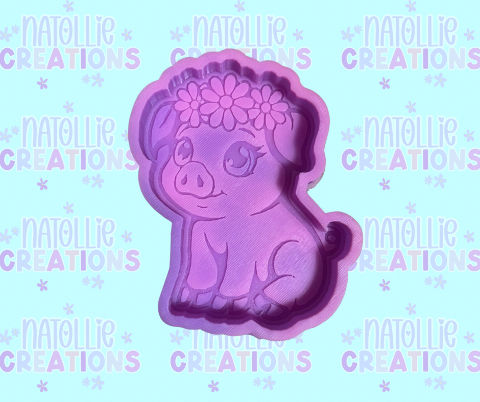 Floral Pig Freshie Silicone Mold