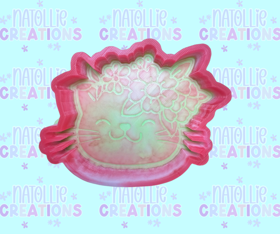 Floral Cat Freshie Silicone Mold