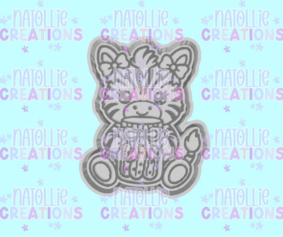 Zebra W/ Pickle Jar Freshie Silicone Mold