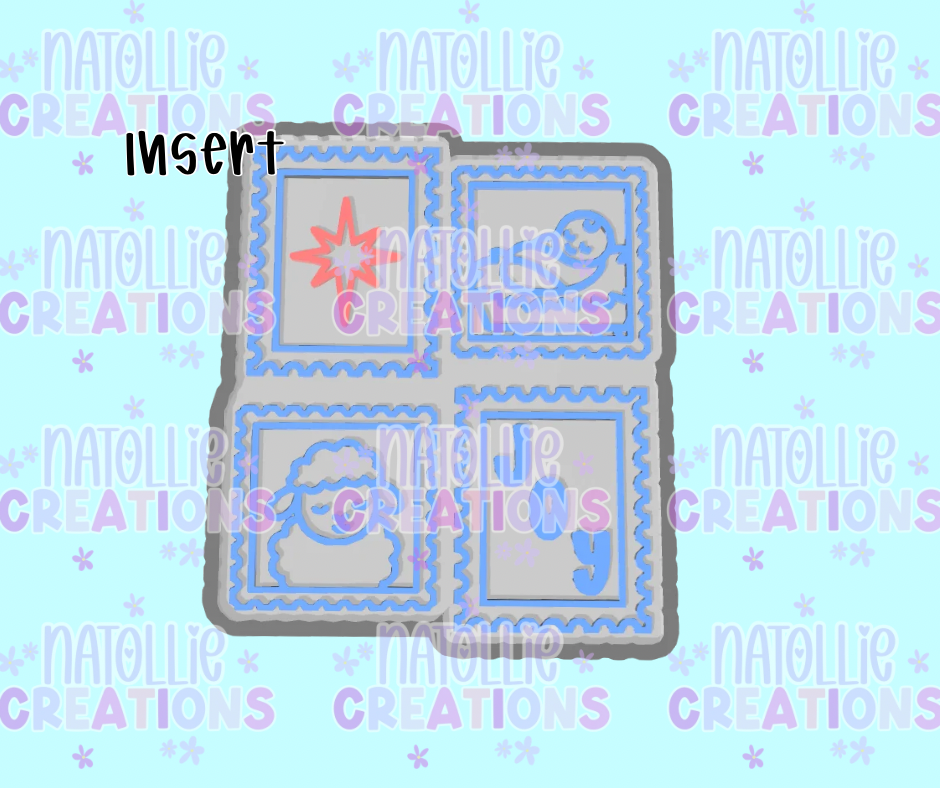 Nativity Scene Collage Stamp Insert Freshie Silicone Mold