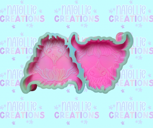 Highland W/ Heart Eyes Vent Clip Freshie Silicone Mold