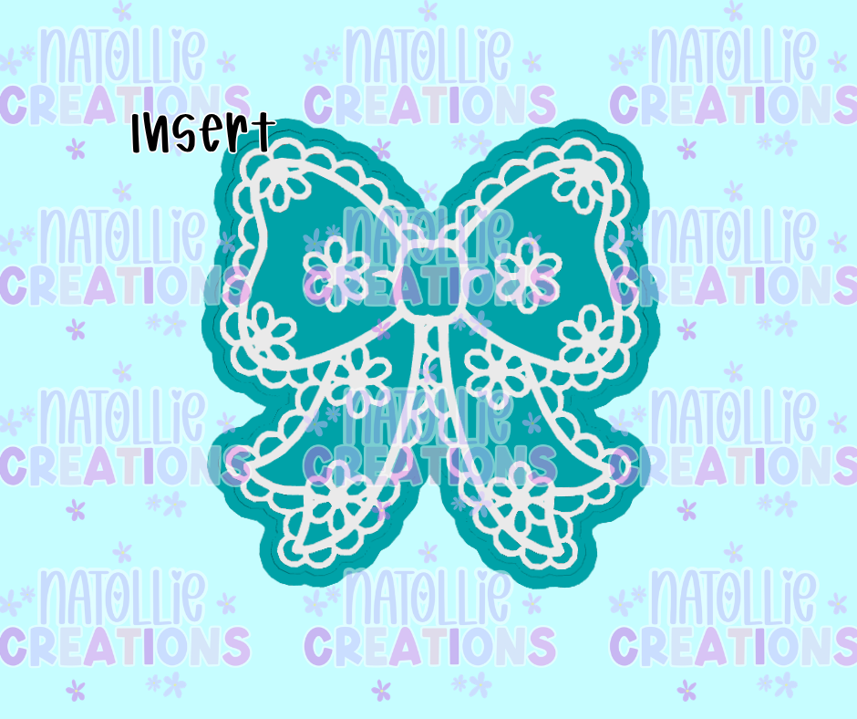 Floral Scalloped Bow Insert Freshie Silicone Mold