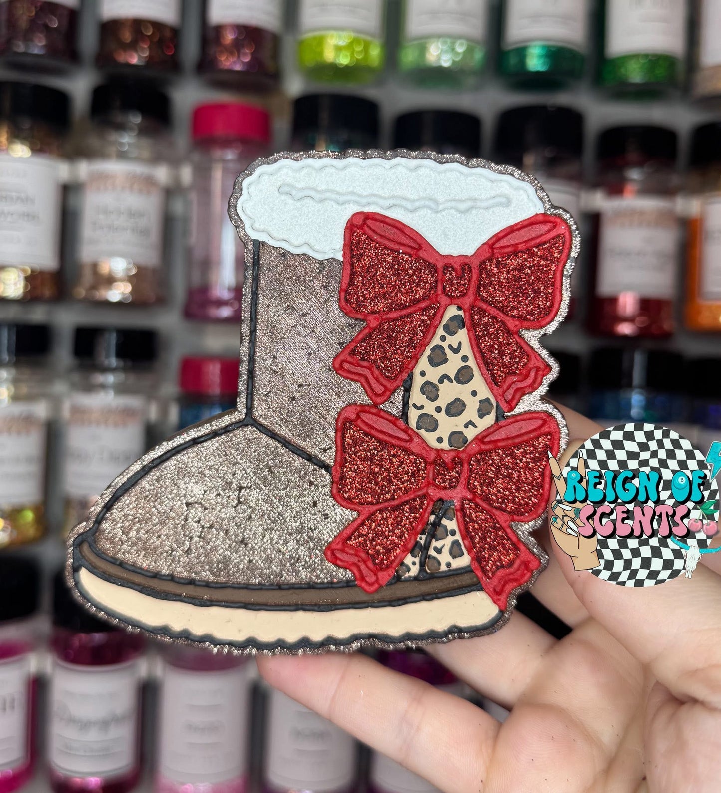Winter Boot W/ Bow Freshie Silicone Mold
