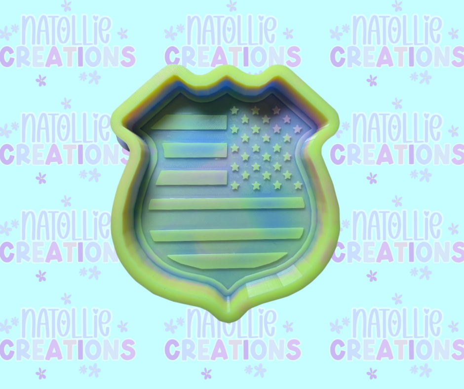 Police Badge Flag Freshie Silicone Mold