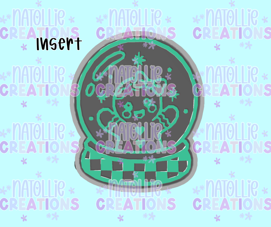 Gingerbread Checkered Snowglobe Insert Freshie Silicone Mold