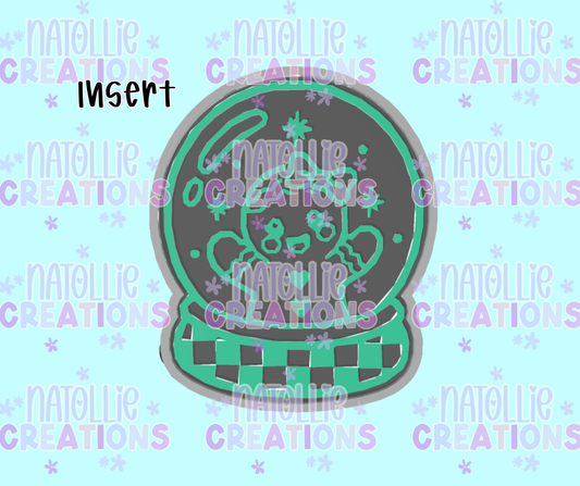 Gingerbread Checkered Snowglobe Insert Freshie Silicone Mold