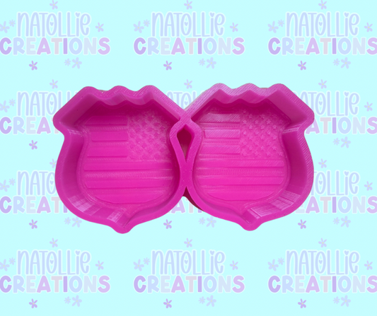 Police Badge Flag Vent Clip Freshie Silicone Mold