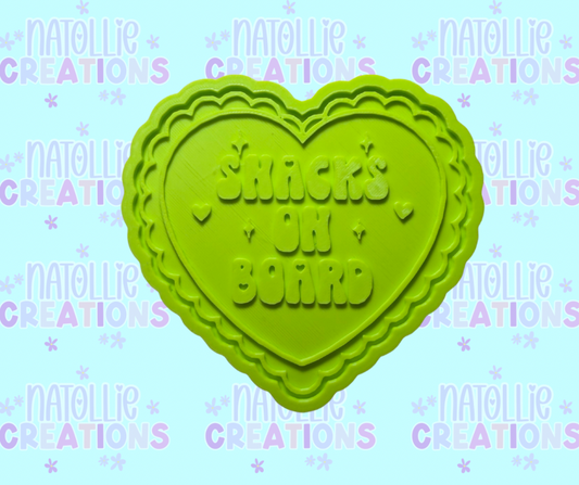 Snack On Board Scallop Heart Insert Freshie Silicone Mold