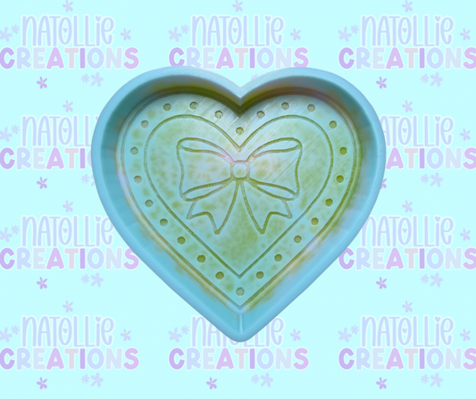 Dotted Heart W/ Bow Freshie Silicone Mold