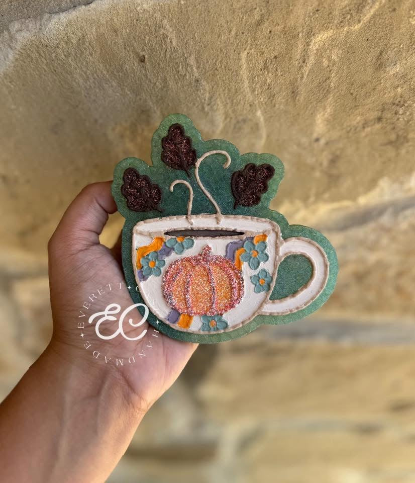 Floral Pumpkin Mug Freshie Silicone Mold