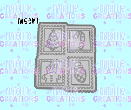 Christmas Collage Stamp Insert Freshie Silicone Mold