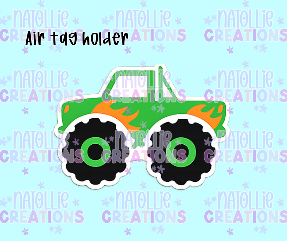 Monster Truck Air Tag Holder Keychain