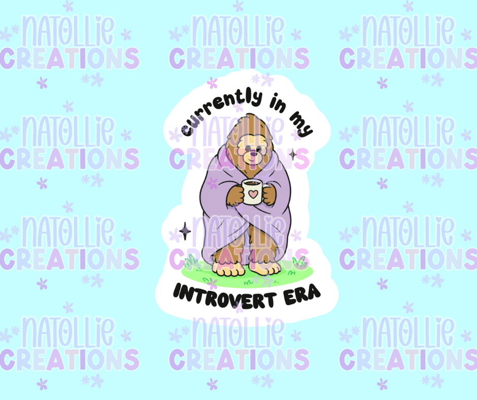 Big Foot Introvert Era Die Cut Sticker