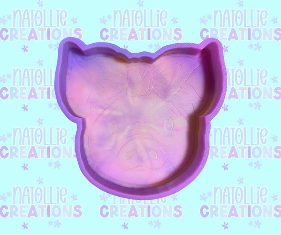 Pig With Bow Freshie Silicone Mold