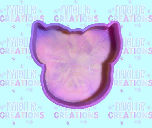 Pig With Bow Freshie Silicone Mold