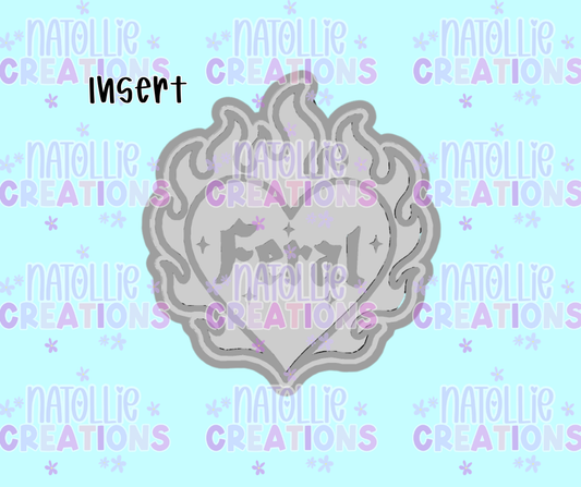 Feral Heart On Fire Insert Freshie Silicone Mold