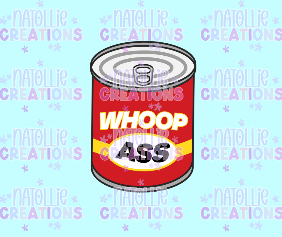 Can Of Whoop Ass Die Cut Sticker