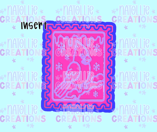 Winter Cardinal Stamp Insert Freshie Silicone Mold
