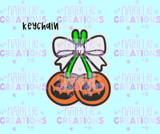Pumpkin Cherry Keychain