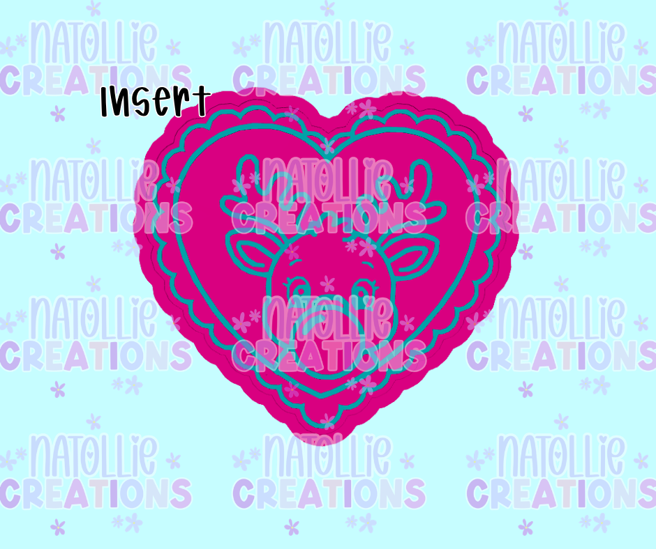 Bubble Reindeer Scallop Heart Insert Freshie Silicone Mold