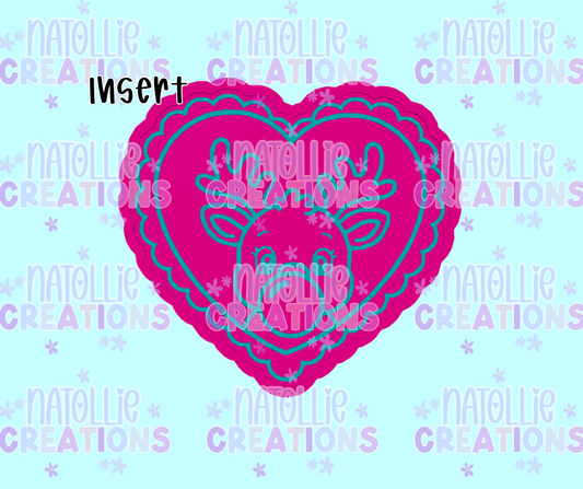Bubble Reindeer Scallop Heart Insert Freshie Silicone Mold