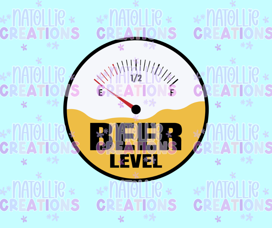 Beer Level Die Cut Sticker