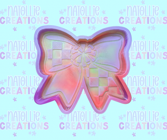 Pom Pom Checkered Bow Freshie Silicone Mold