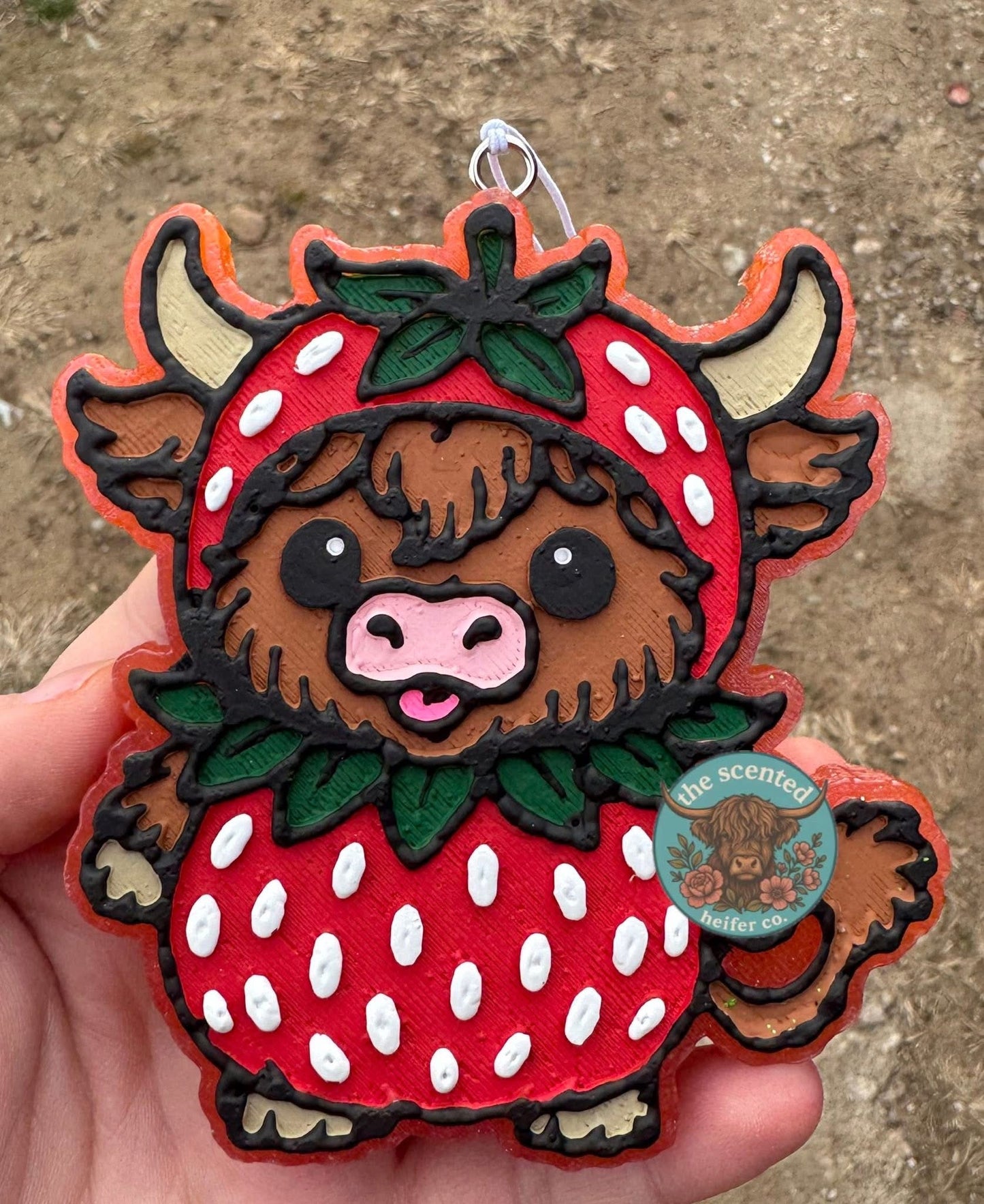 Highland In Strawberry Outfit Freshie Silicone Mold