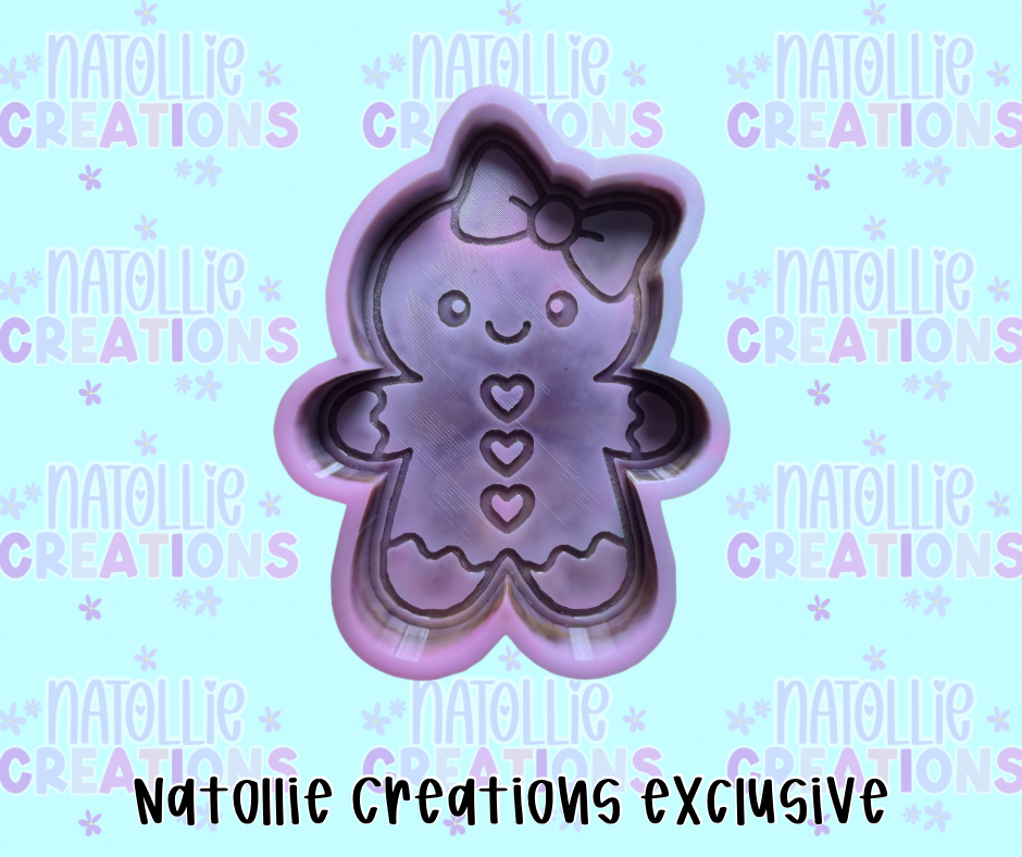Gingerbread W/ Bow Freshie Silicone Mold