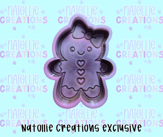 Gingerbread W/ Bow Freshie Silicone Mold