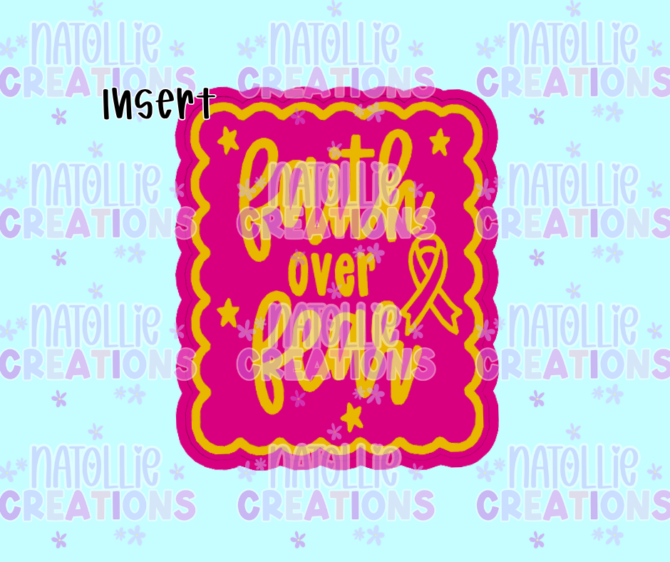 Faith Over Fear Scalloped Rectangle Insert Freshie Silicone Mold