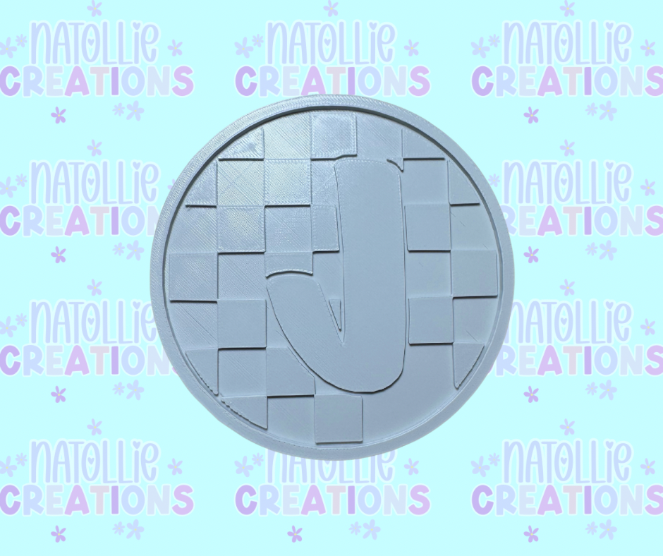 Checkered Alphabet Insert Freshie Silicone Mold