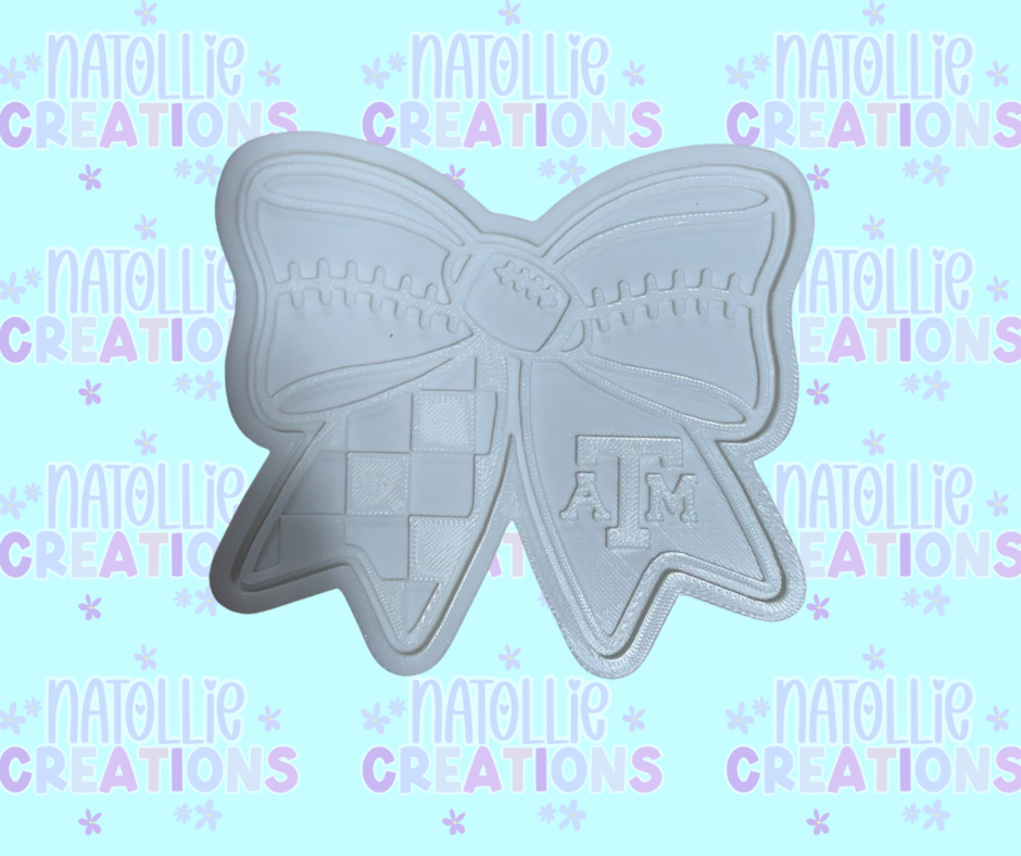 Football Bow + Inserts Freshie Silicone Mold