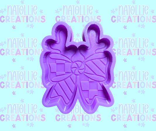 Checkered Reindeer Bow Freshie Silicone Mold