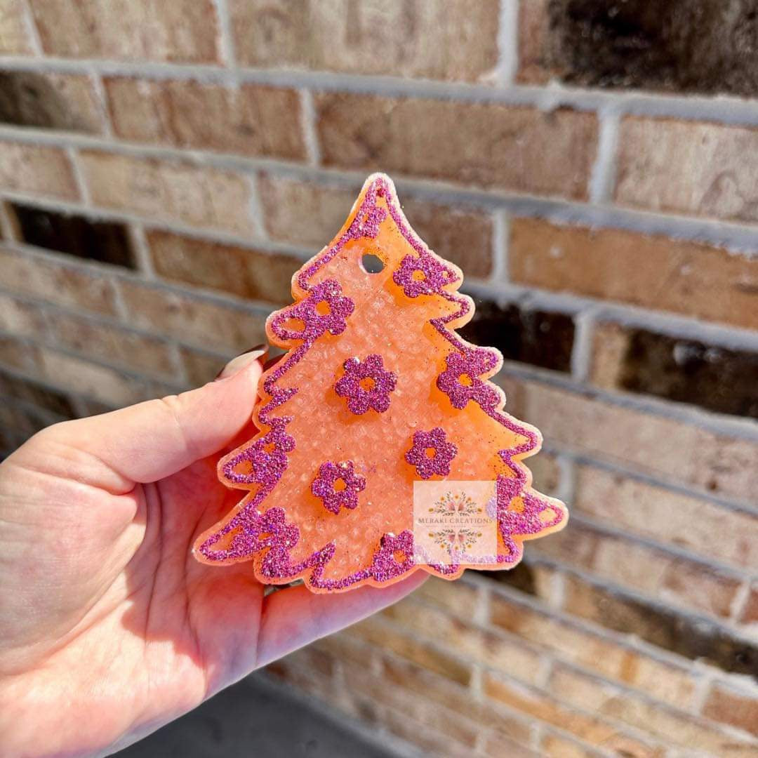 Floral Christmas Tree Freshie Silicone Mold