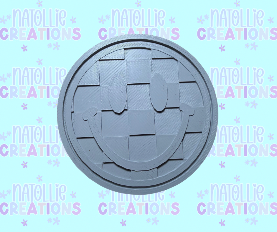 Checkered Smiley Insert Freshie Silicone Mold