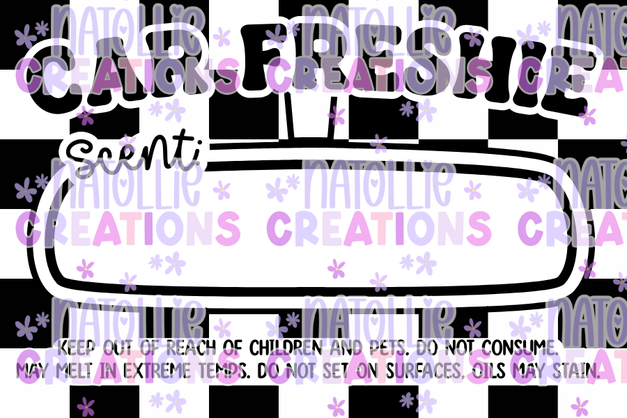 CHECKERED - 3 x 2 Thermal Freshie Scent Labels