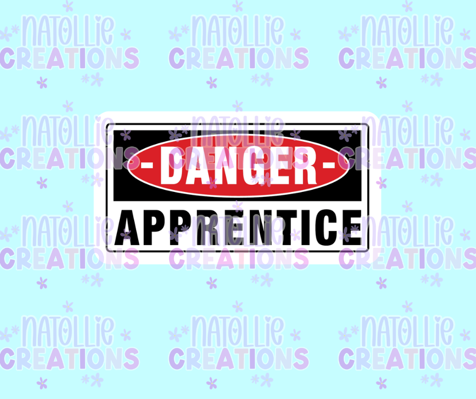 Danger Apprentice Die Cut Sticker