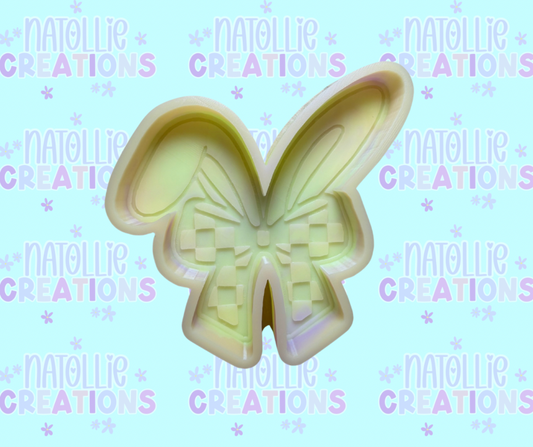 Checkered Bow Bunny Ears Freshie Silicone Mold