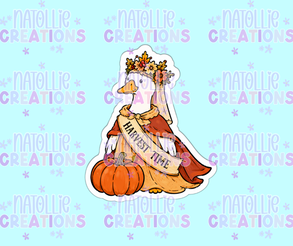 Harvest Time Queen Goose Die Cut Sticker