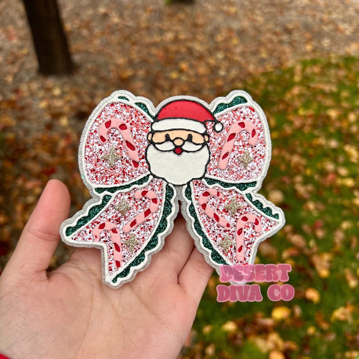 Candy Cane / Santa Bow Freshie Silicone Mold