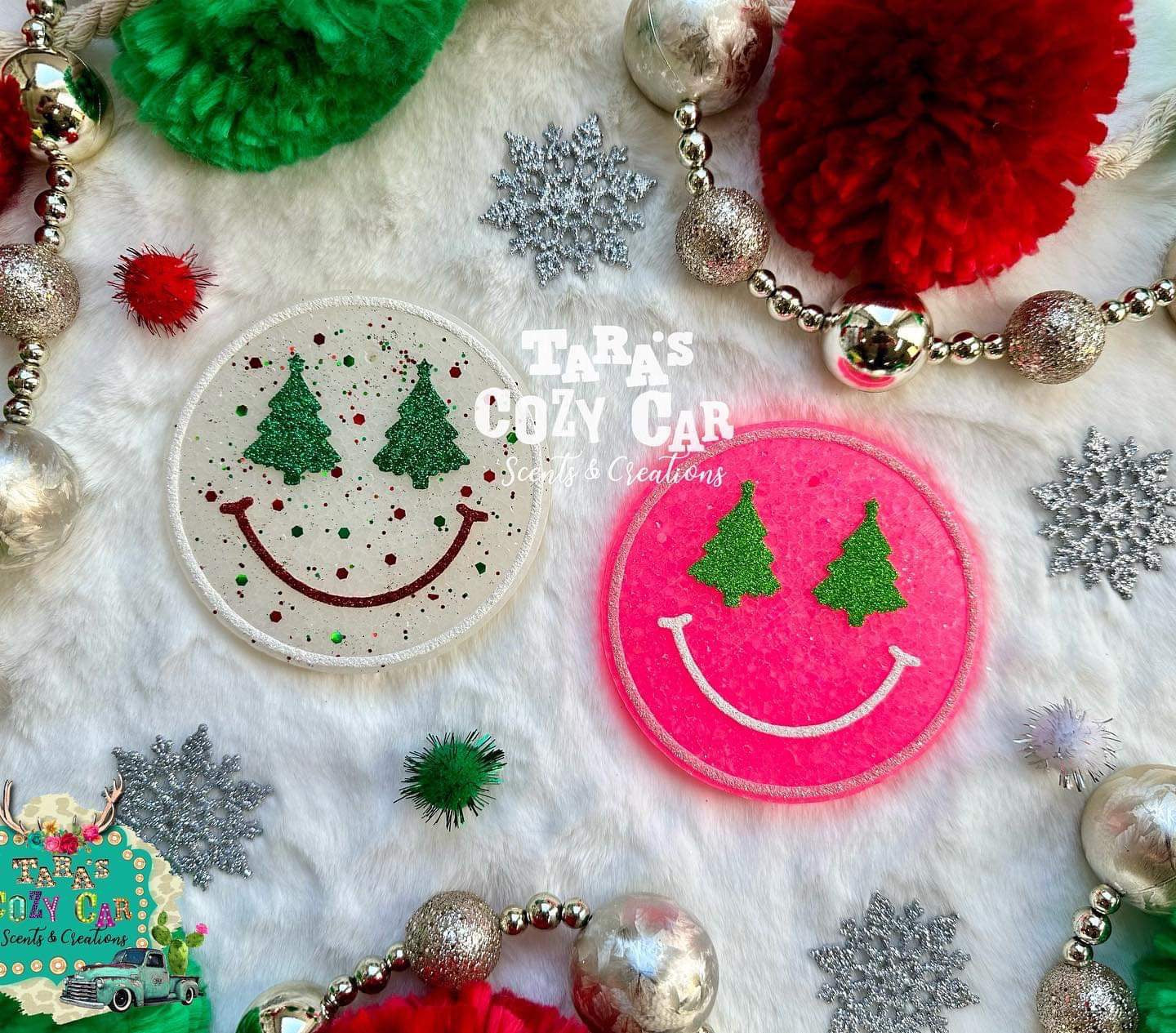 Christmas Tree Smiley Freshie Silicone Mold