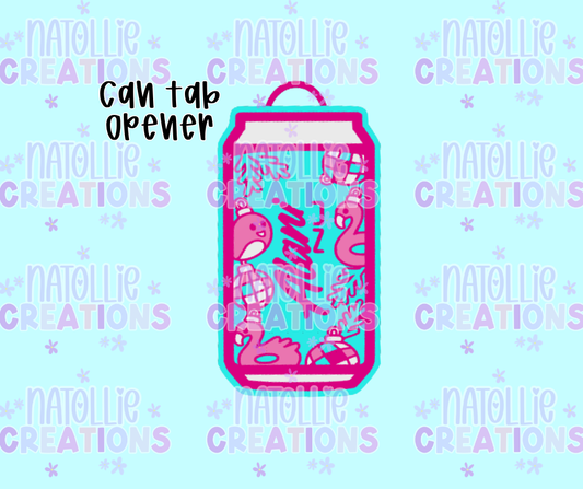 Flamingo Energy Can Tab Opener Keychain